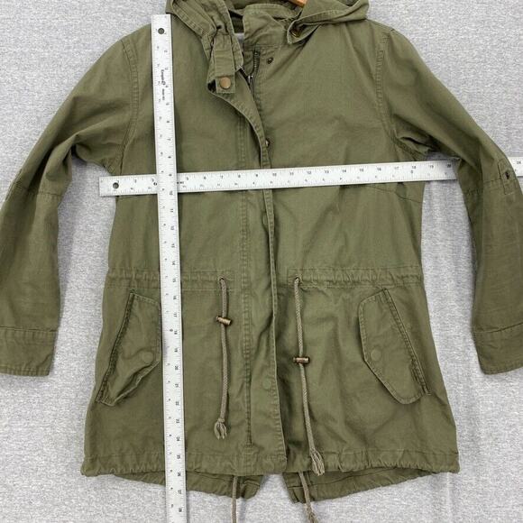 Country Romatic Jacket Women Small Army Green Military Utility Hoodie Detachable - Picture 13 of 15